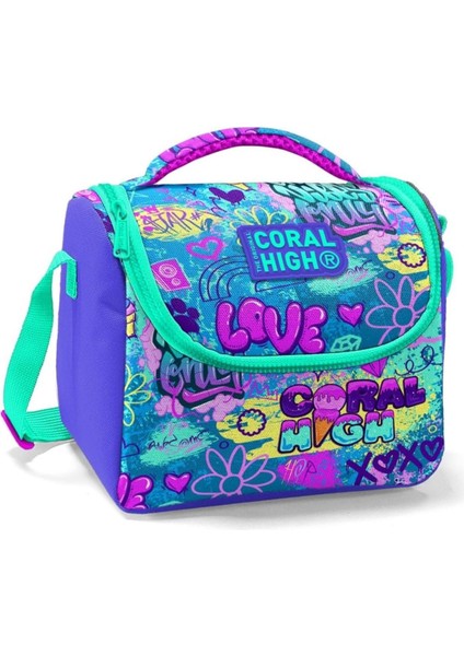 Kız Çocuk Lavanta Grafiti Okul Beslenme Çantası - Thermo Yalıtımlı