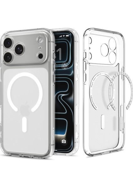 17 Pro ile Uyumlu Ince Magsafe Kılıf Ultra Hybrid Sararma Karşıtı Duraclear Hava Kanalı Teknolojisi Askeri Sınıf Koruma Magfit Frost Mat Kapak - ACS10070