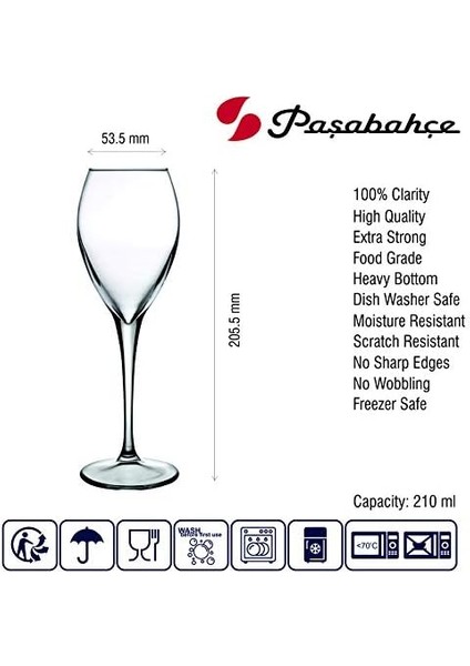 Monte Şarap Kadehi, 6&apos;lı, 210 cc fiyatları