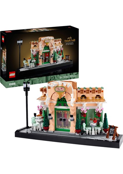 Fransız Kafe 10362 - Yetişkin Kadın ve Erkekler Için Süslü Koltuklar ve Asılı Saksılar Içeren Dekoratif Model Yapım Seti, Ev Veya Ofis Dekoru Kendin Yap (1101 Parça)