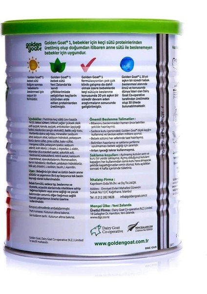 Golden Goat 1 Keçi Sütlü Bebek Sütü 0-6 Ay 400 gr fırsatları