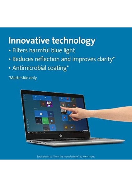 Parlama Önleyici ve Mavi Işık Ekran Filtresi, 12,5 Inç Dizüstü Bilgisayarlar Için, Dokunmatik Ekran Uyumlu, 627551 modelleri