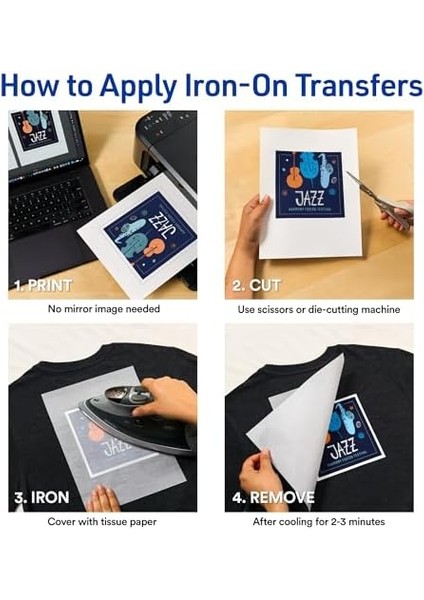 Yazdırılabilir T-Shirt Transferleri, Koyu Kumaşlarda Kullanım, Mürekkep Püskürtmeli Yazıcılar, 5 Kağıt Transferi (3279) fiyatları