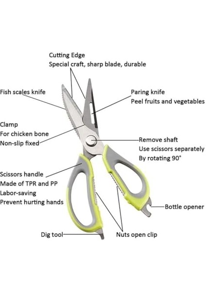 Mutfak, Manyetik Kapak Tutuculu 7&apos;si 1 Arada Ağır Hizmet, Paslanmaz Çelik Çok Fonksiyonlu, Tavuk Balık Eti Için Bulaşık Makinesinde Yıkanabilir Gıda modelleri