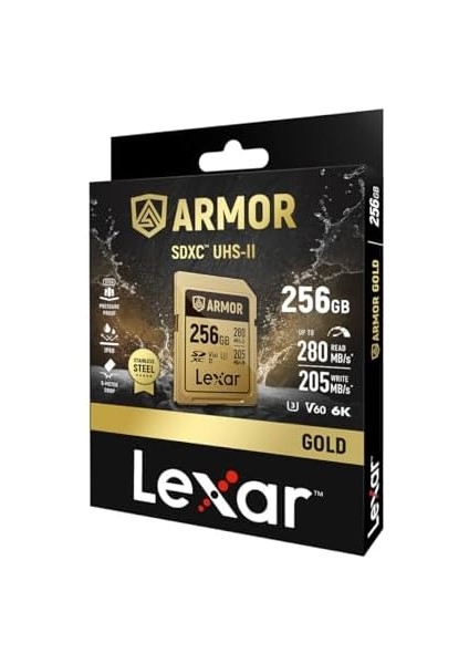Lexar Sdxc Pro Serisi Zırh Uhs-Iı Kart 256 GB IP68 R280/W205 fiyatları
