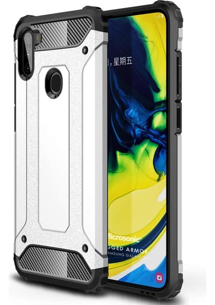 A11 Için Kılıf Rugged Gümüş [ A11 ile Uyumlu Kılıf - Gümüş]