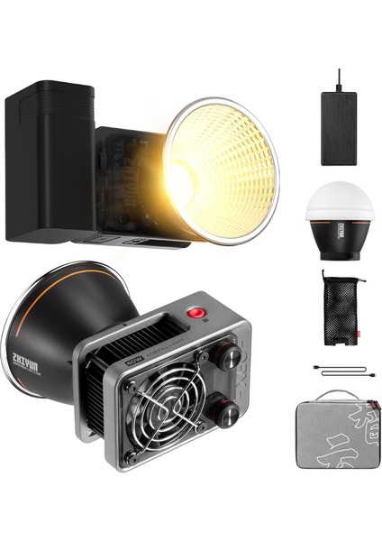 Molus X60 Combo Cob LED Video Işığı 60W Iki Renkli 2700-6500K Difüzörlü App Kontrolünü Destekler Bir Pil