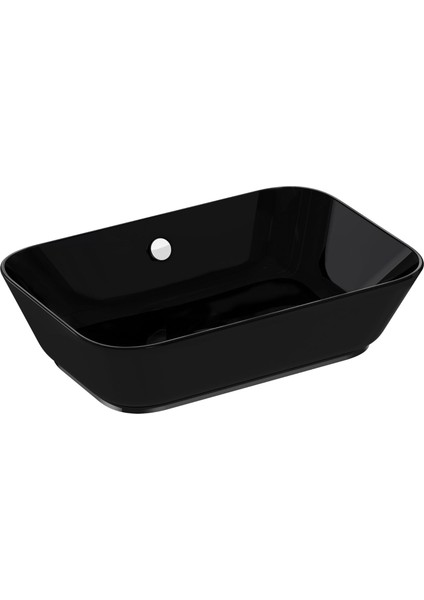 Geo 7425B070-0012 Dikdörtgen Çanak Lavabo, 60 Cm, Siyah