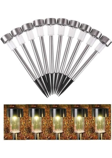 Solar Bahçe Lambası 10’lu Set Direk Aydınlatma – Güneş Enerjili LED Işık, Su Geçirmez, Dış Mekan Aydınlatması, Kurulum, Enerji Tasarruflu, Modern Tasarım modelleri