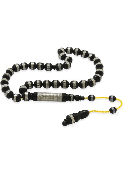 Sistemli Metal Sarmal Istanbul Kesim Siyah Kuka Tesbih