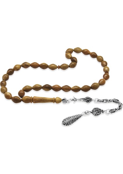 Kuka Tesbih - Kararmaz Metal Kral Püsküllü - Kahverengi - Arpa Kesim