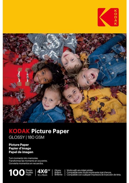 9891161 Fotoğraf Kağıdı, 180 G/m², Parlak, A6 (10 x 15 Cm), Mürekkep Püskürtmeli Yazıcı