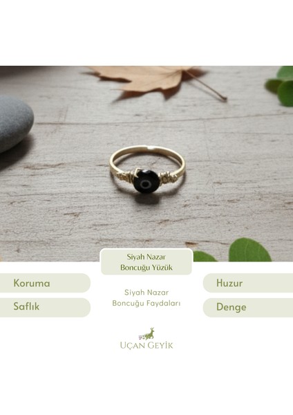 Siyah Nazar Boncuğu Yüzük - Koruyucu Şıklık, El Yapımı, Şans Getiren Tasarım