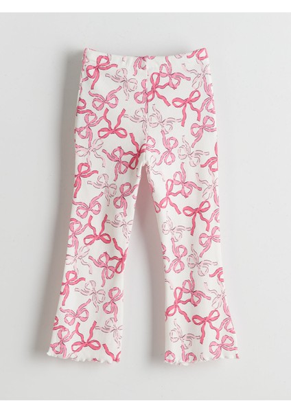 Yeni Sezon Beli Lastikli Kurdele Detaylı Kız Çocuk Tayt modelleri