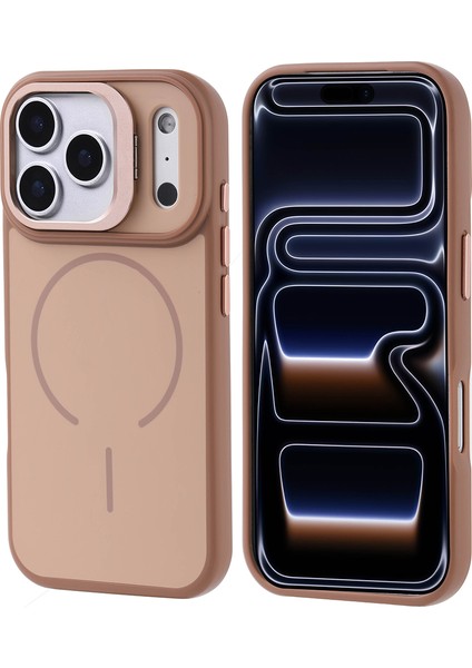 iPhone 17 Pro Kılıf M-Safe Şarj Özellikli Kamera Standlı Notron Kılıf