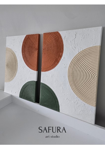 Dokulu Tablo – El Yapımı 3 Boyutlu Alçı Minimalist Doku, Modern Iskandinav Kabartmalı (Boho No:1) fiyatları