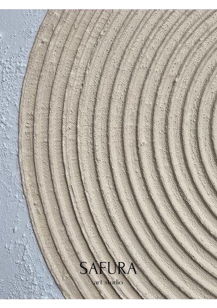 Dokulu Tablo – El Yapımı 3 Boyutlu Alçı Minimalist Doku, Modern Iskandinav Kabartmalı (Boho No:1)