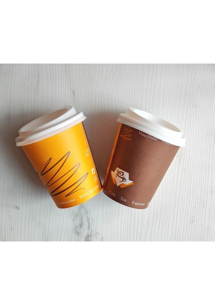 8 Oz Kapaklı Karton 100 Adet + 100 Adet Kapak