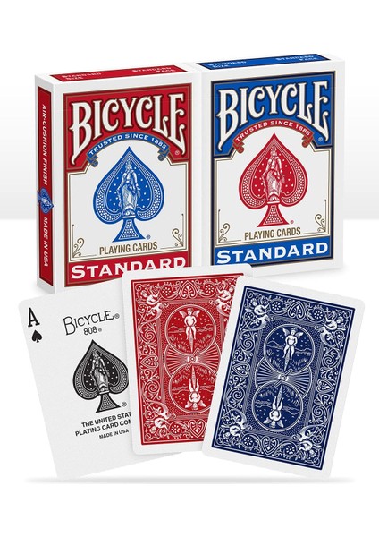 Endeks Oyun Kağıdı Destesi, Kırmızı/mavi, Poker Boyu, 2 Paket