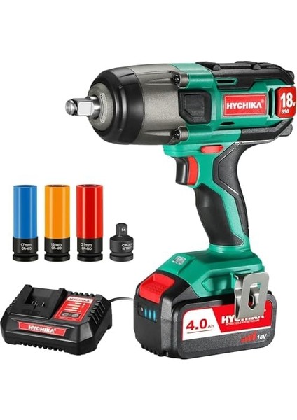 For Lıfe 18V Akülü Darbeli Anahtar, 350NM Darbeli Anahtar, Darbeli Sürücü Darbe Frekansı 4.0AH Pil ile 3000IPM, 17/19 / 21MM Için 3 Darbeli Soket, 10 / 13MM Mandrel, Tekerlek Cıvataları fiyatları