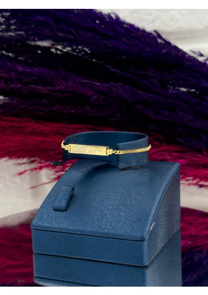 925 Ayar Gümüş Gold Renk Sonsuzluk Figürlü Isim Yazılabilir Kız Bebek Künye – Kişiye Özel Gümüş Çocuk Bileklik