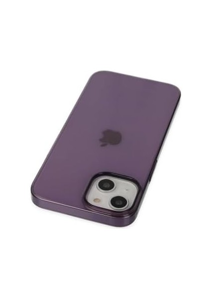 15 Pro Ile Uyumlu Transparan Silikon Kılıf Tam Koruma Glassdefender Arka Kapak Mor Renk modelleri