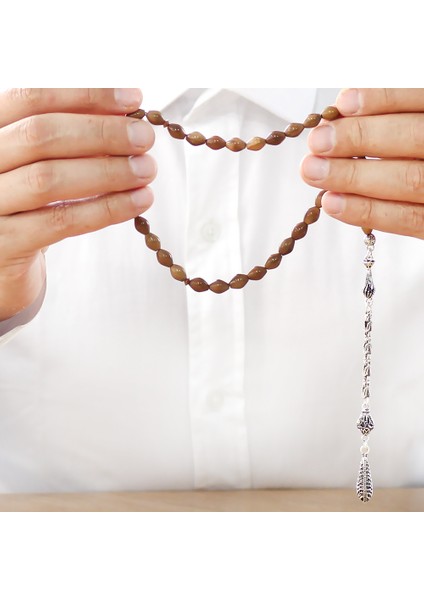 Kuka Tesbih - Kararmaz Metal Kral Püsküllü - Kahverengi - Arpa Kesim modelleri