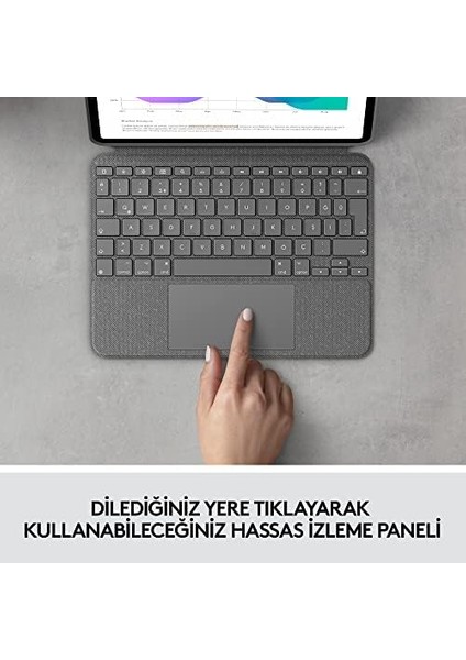 Combo Klavyeli iPad Kılıfı, Ayrılabilir, Trackpad ve Smart Connector Özellikli, Arka Aydınlatma ve Destek Ayaklı Klavye, iPad Pro 11 Inç 1. 2. 3. ve 4. Nesil ile Uyumlu, Gri modelleri