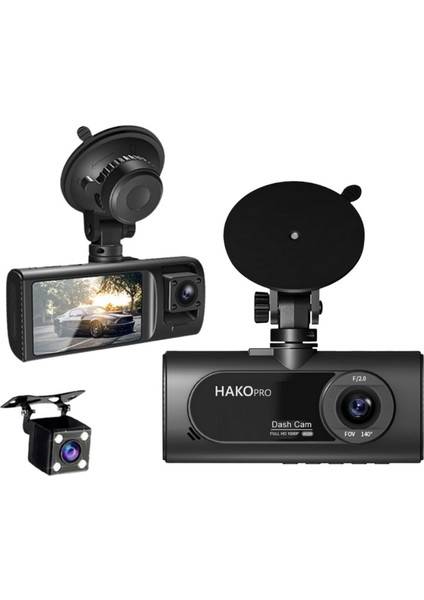 1080P Ön ve Arka Kameralı 2.0" IPS Hd Ekran, Wifi ve G Sensörlü Akıllı Araç Kamerası CMR100