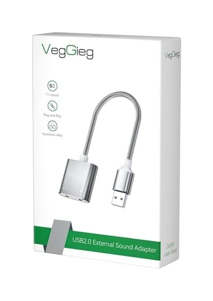 USB Ses Kartı 3.5mm Kulaklık ve Mikrofon Girişli Gri fiyatları