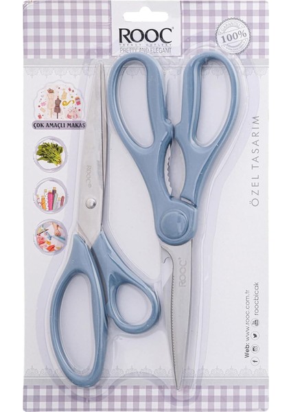 Premium Serisi Ergonomik Saplı Çelik Gıdaya Temasa Uygun 2&apos;li Mutfak, Mavi