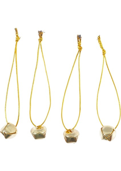 Yılbaşı Ağaç Süs Hobi Zilli Çok Amaçlı Etkinlik Doğum Günü Zil Dekoratif Ipli Süs 4 Adet