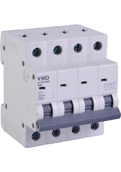 4VTB-4B40 Otomatik Sigorta 4,5ka B Tipi 4 Kutup 40A