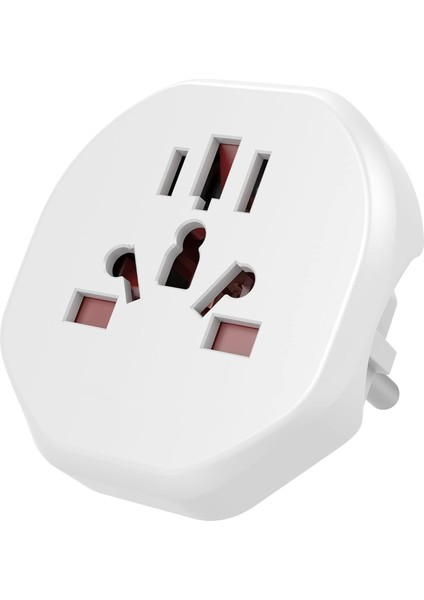 Uluslararası Priz Adaptörü | Evrensel Seyahat Priz Çevirici | 200+ Ülke Uyumu | Alman Tip F Priz ile Uyumlu | 2 ve 3 Pinli Cihazlar Için | Güvenli & Kompakt Tasarım
