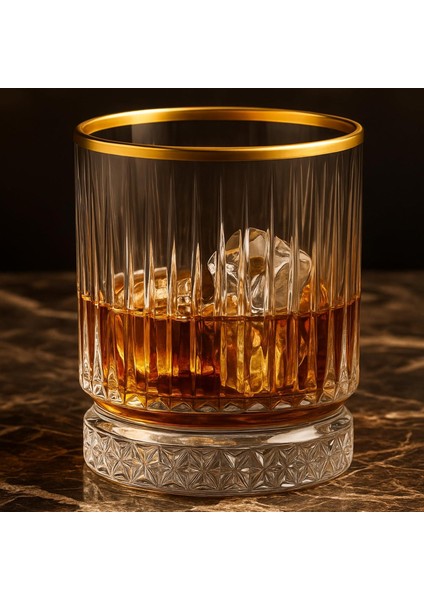 210 cc Yaldızlı Cam Viski Kadehi Küçük Boy Şık Tasarım
