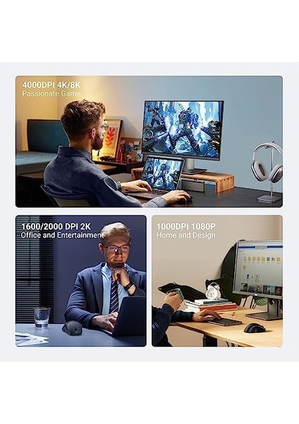 Kablosuz Ergonomik Fare, USB Alıcılı 2.4ghz 4000 Dpı Sessiz Kablosuz Fare, Tablet,pc,dizüstü Bilgisayar ile Uyumlu. modelleri