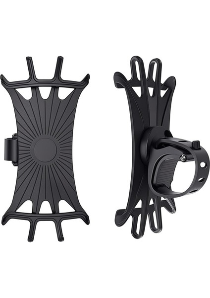 Bisiklet Telefon Tutucu – Evrensel Silikon Telefon Montaj Aparatı, 360° Ayarlanabilir, Titreşime Dayanıklı, Kaymaz, Aletsiz Montaj, & ile Uyumlu (Siyah)