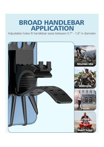 Bisiklet Telefon Tutucu – Evrensel Silikon Telefon Montaj Aparatı, 360° Ayarlanabilir, Titreşime Dayanıklı, Kaymaz, Aletsiz Montaj, & ile Uyumlu (Siyah) modelleri