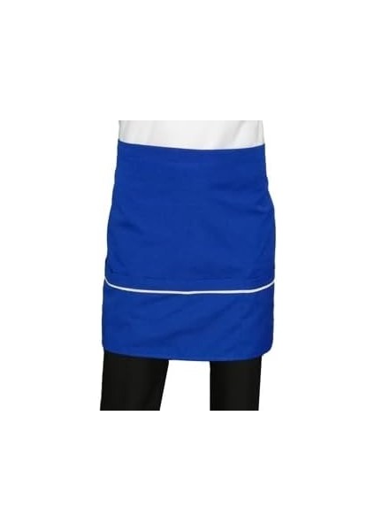 Önlük Biyeli Belden Saks Mavi