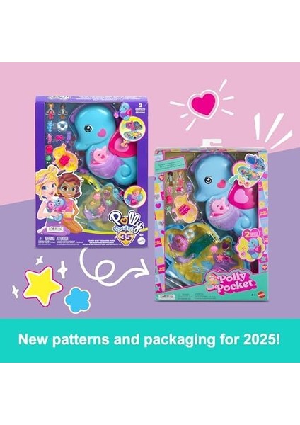 ™ Babam ve Ben™ Denizatı Çanta Polly Babam ve Ben Denizatı Çanta, 2 Mikro Bebek, Evcil Hayvanlar ve 13 Aksesuar, 2&apos;si 1 Arada Çanta ve Oyuncak ile Shani HWP03 modelleri