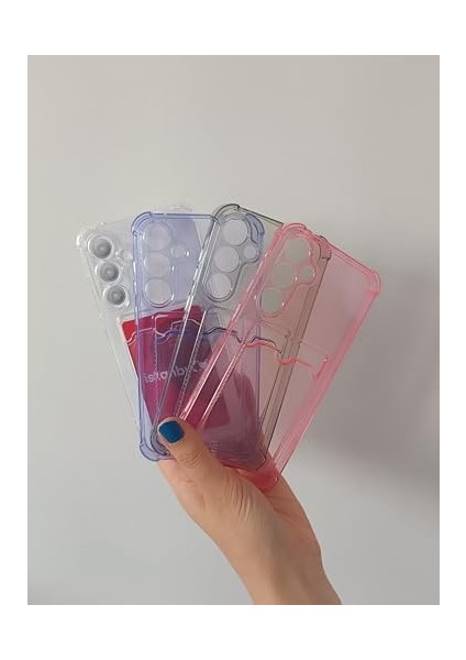 Galaxy A25 Kılıf Kartlıklı Köşe Koruma Tasarımlı Renkli Şeffaf K-Kart Kılıf (Şeffaf) fiyatları