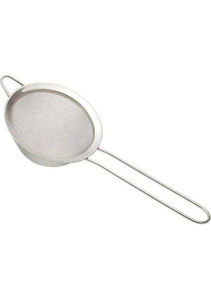 Metal Çay Süzgeci, Uzun Saplı, Gümüş Rengi