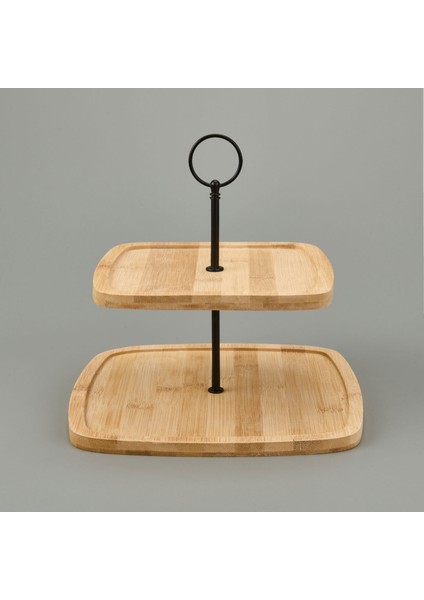 Houseware 2 Katlı Bambu Servis Seti - Asorti - 25 cm fiyatları