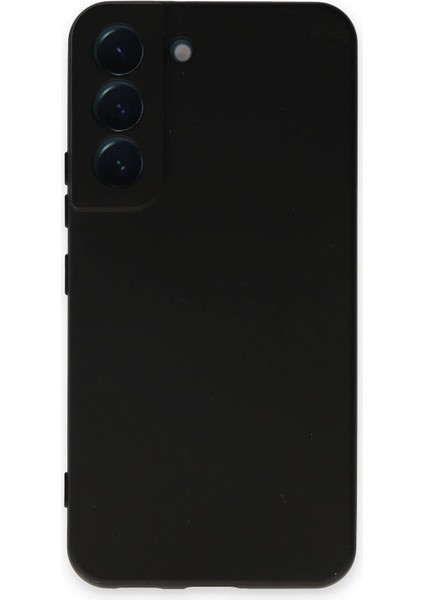Kzy Iletişim Galaxy S22 ile Uyumlu Kapak Kamera Korumalı Içi Kadife Lansman Silikon Kılıf - Siyah