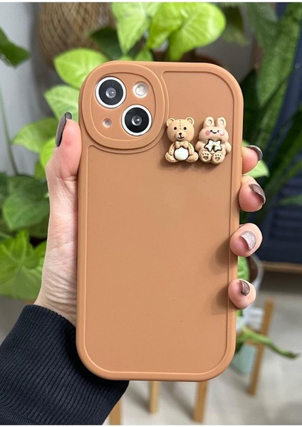 Go Aksesuar 13 ve 14 ile Uyumlu Ayıcık Tasarımlı Oyuncaklı Kılıf