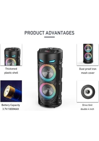 Taşınabilir Hoparlör Kablosuz Speaker LED Işıklı Ses Bombası Party Box Hoparlör fiyatları