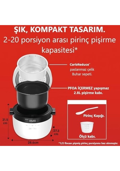 Pot Hızlı Pilav Pişirici ve Buharlı Pişirici - Otomatik, Buharlı Pişirici, Sote ve Kızartma Makinesi, 20 Porsiyon Kapasiteli, 2.8l fiyatları