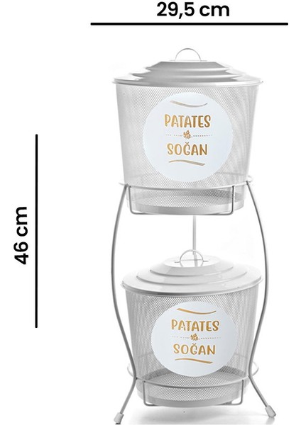 Metal 2 Katlı Sebzelik - Beyaz fiyatları