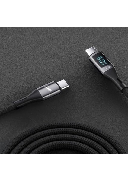 60W LED Ekranlı Örgülü USB Type-C To Type-C Hızlı Şarj ve Kablosu 2 Metre fiyatları