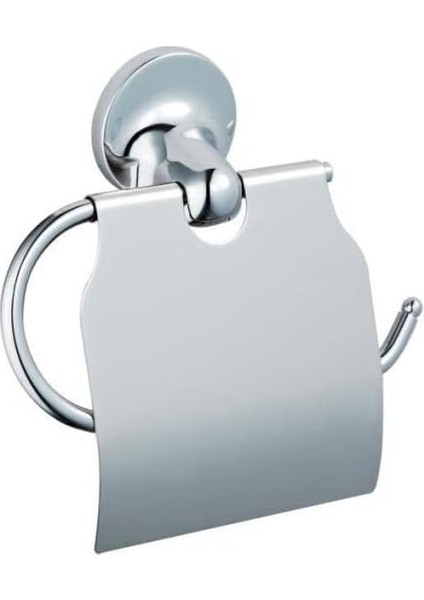 A44945 Kapaklı Tuvalet Kağıtlığı, 10 x 10 x 10 Cm; 360 Gram, Krom
